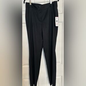 Anne Klein Pants Black Pinstripw Trouser Slacks Mid‎ Rise Career Casual Size 10.